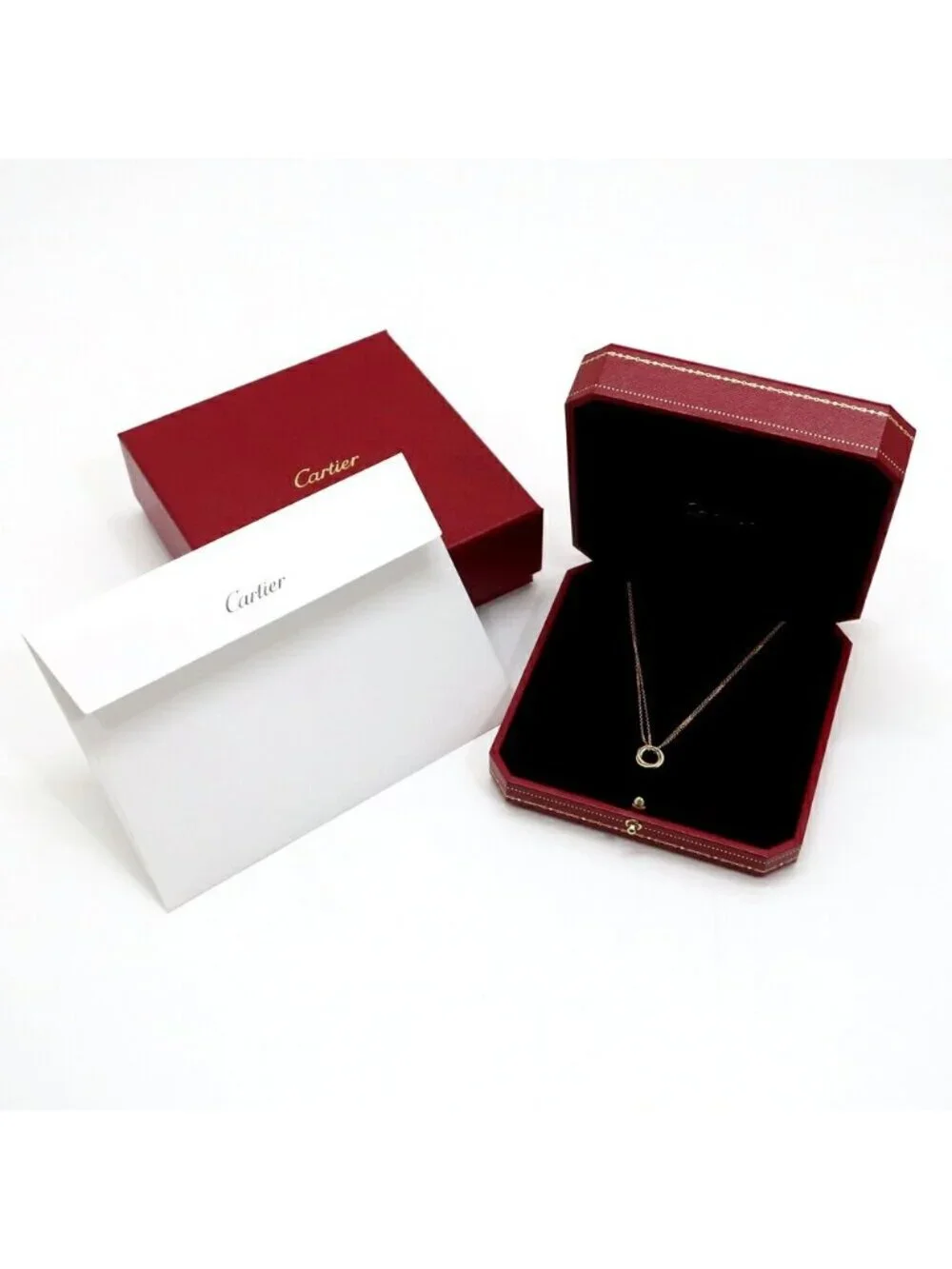 Cartier Ten Trinity Pendant Mini Necklace 40 Gold